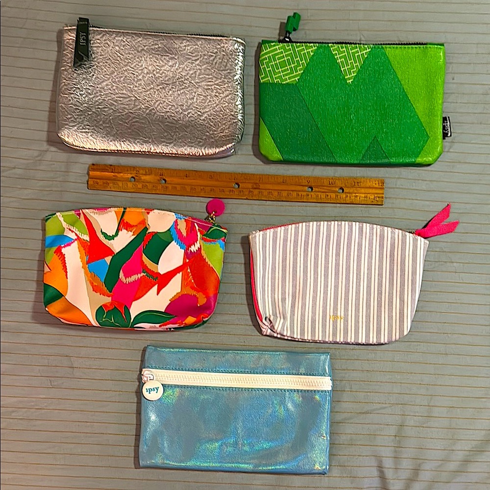 Set 5 Ipsy Cosmetic Makeup Bags